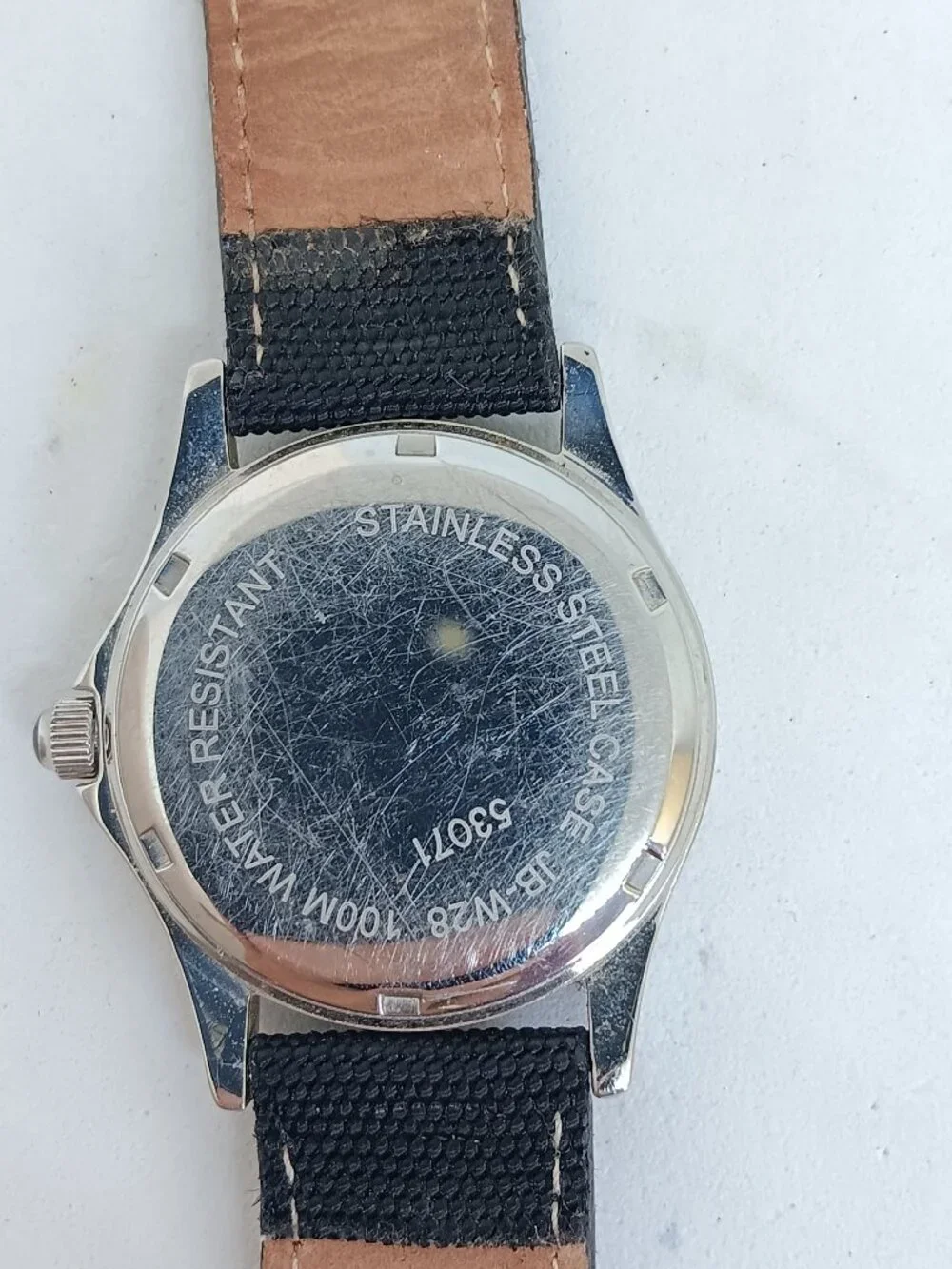 VINTAGE Jules Borel JB-W28 Mallard 34mm Silver Quartz Day / Date Watch NEW BATT